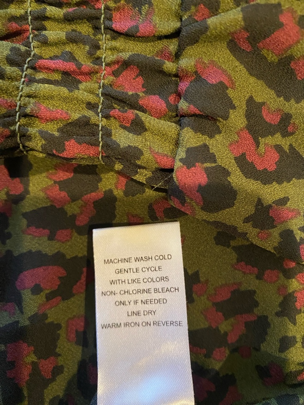 Fortune & Ivy, Olive and Hot Pink Leopard-Print V-Neck Tunic - Picture 9 of 10